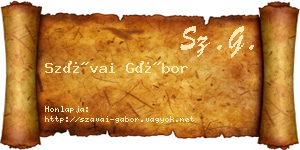 Szávai Gábor névjegykártya